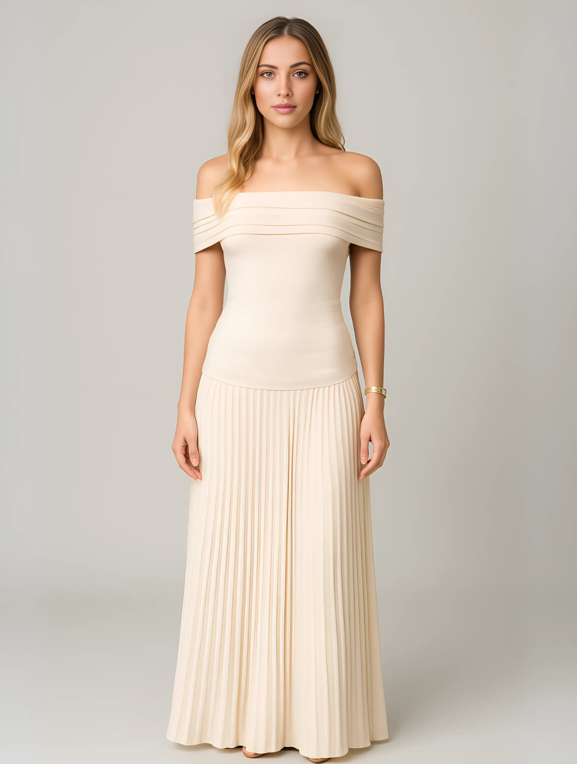 Sophie | Élégante Robe Longue Plissée Femme Pour Soirée 0