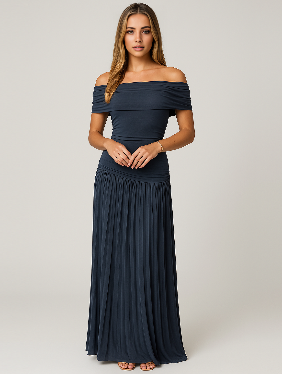 Sophie | Élégante Robe Longue Plissée Femme Pour Soirée 6