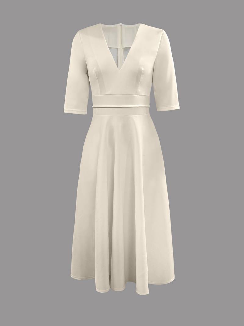 Sophie | Élégante Robe Midi Blanche pour Femme Chic 4