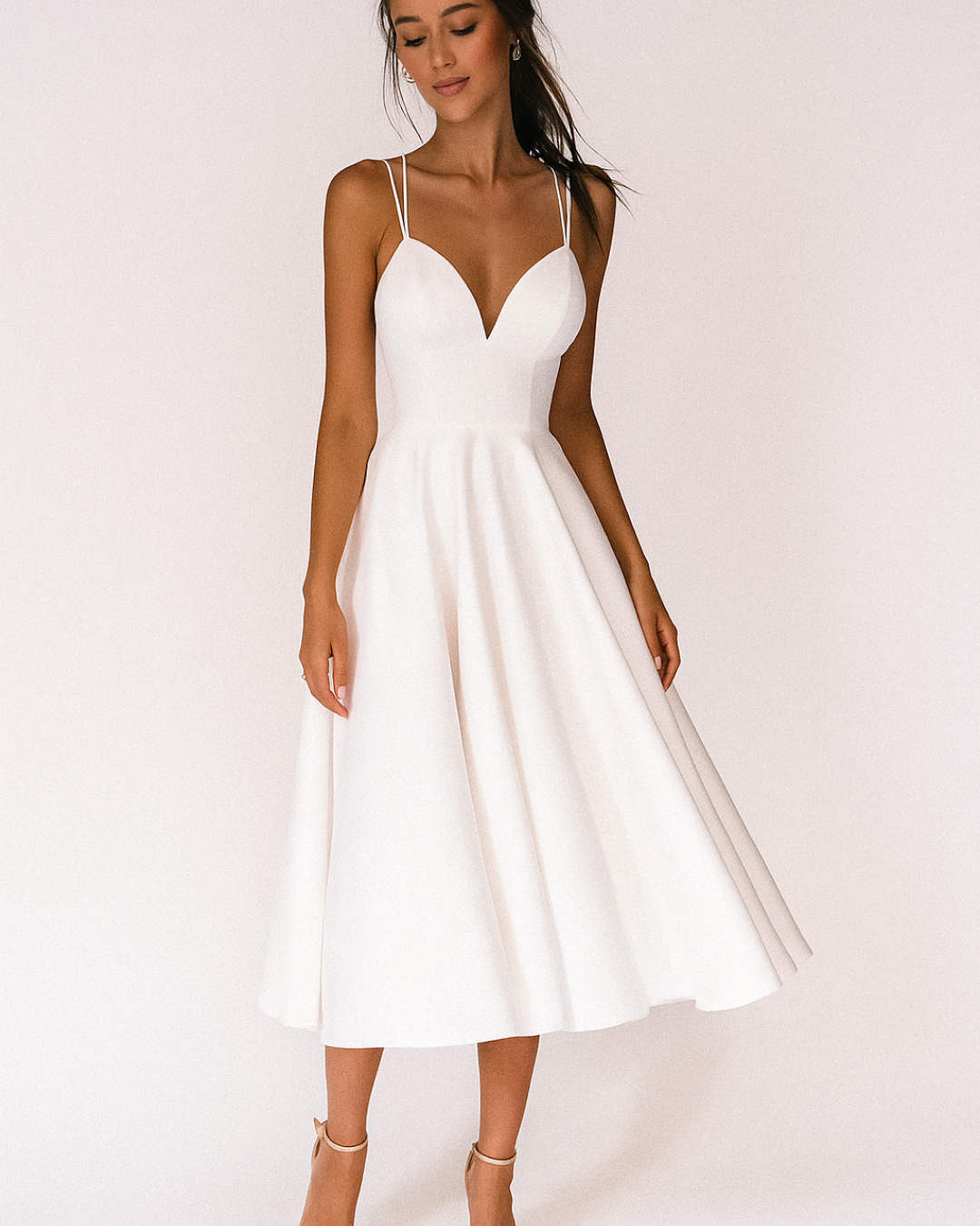 Sophie | Élégante Robe Midi Chic à Bretelles pour Femme 1