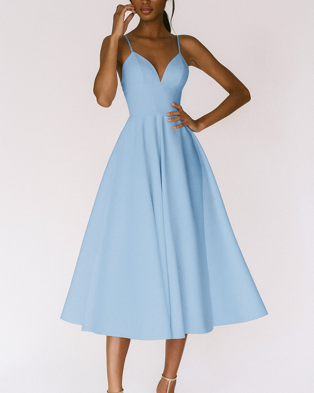 Sophie | Élégante Robe Midi Chic à Bretelles pour Femme 4