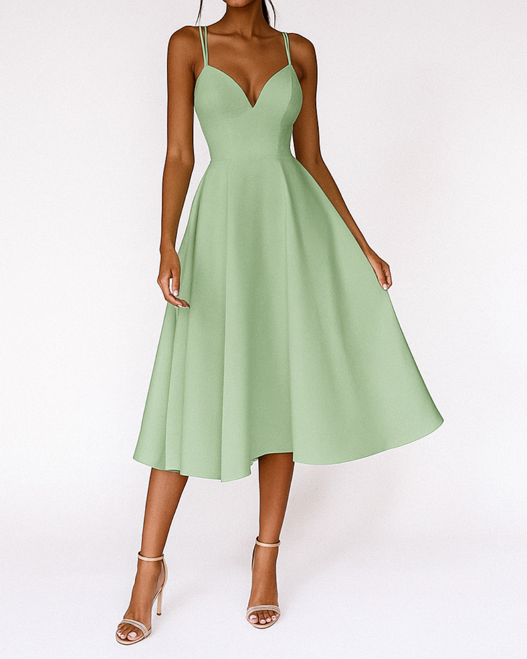 Sophie | Élégante Robe Midi Chic à Bretelles pour Femme 5