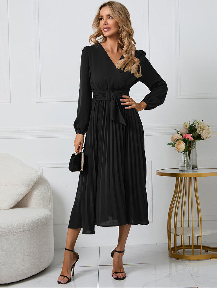Sophie | Élégante Robe Midi Chic à Manches Longues 1
