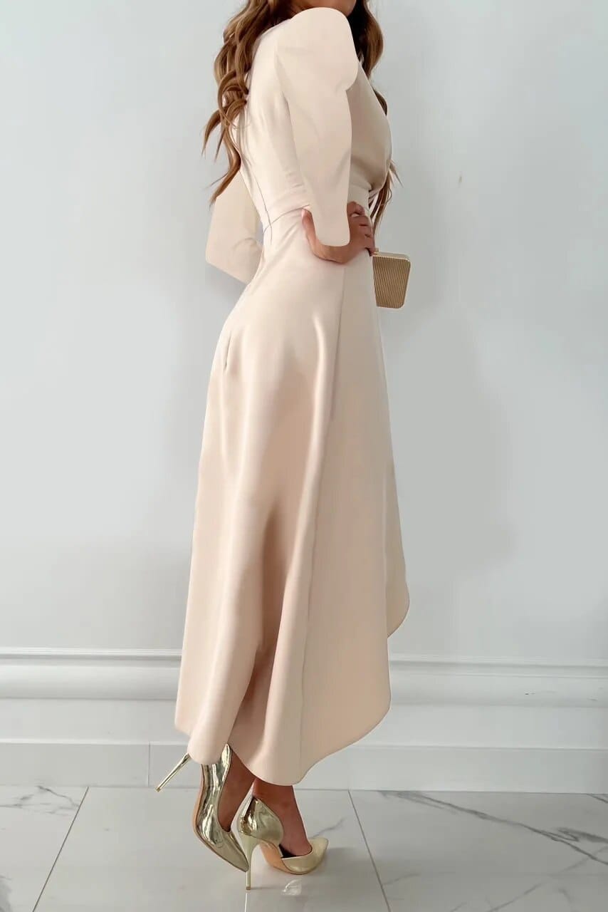 Sophie | Élégante Robe Midi Femme Asymétrique Chic avec Col en V 1