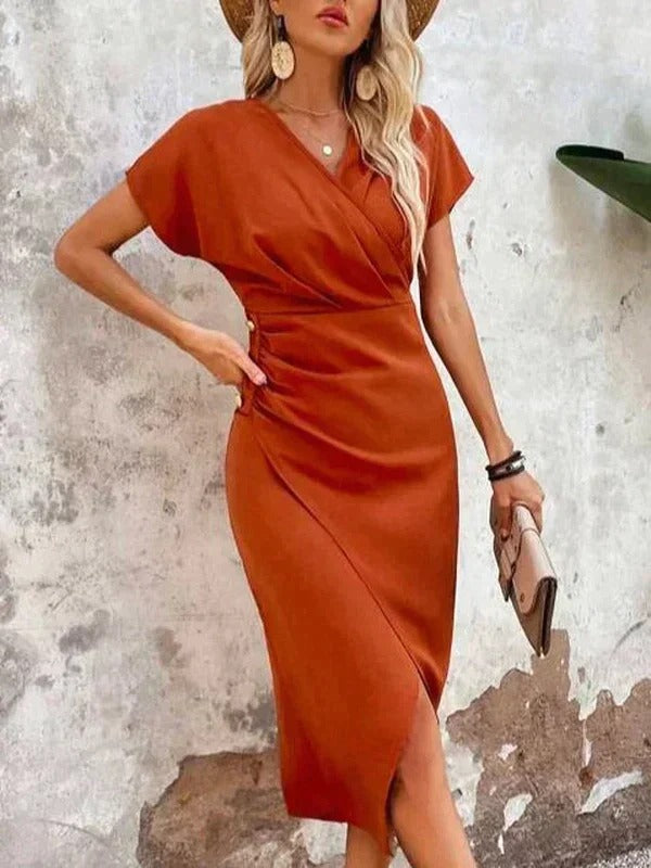 Sophie | Élégante Robe Midi Femme Chic Portefeuille 2
