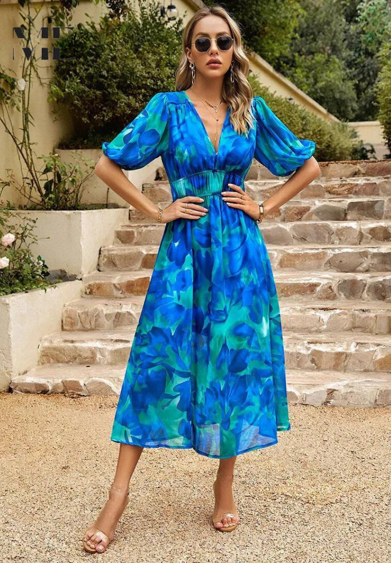 Sophie | Élégante Robe Midi Fleurie Femme Chic 3