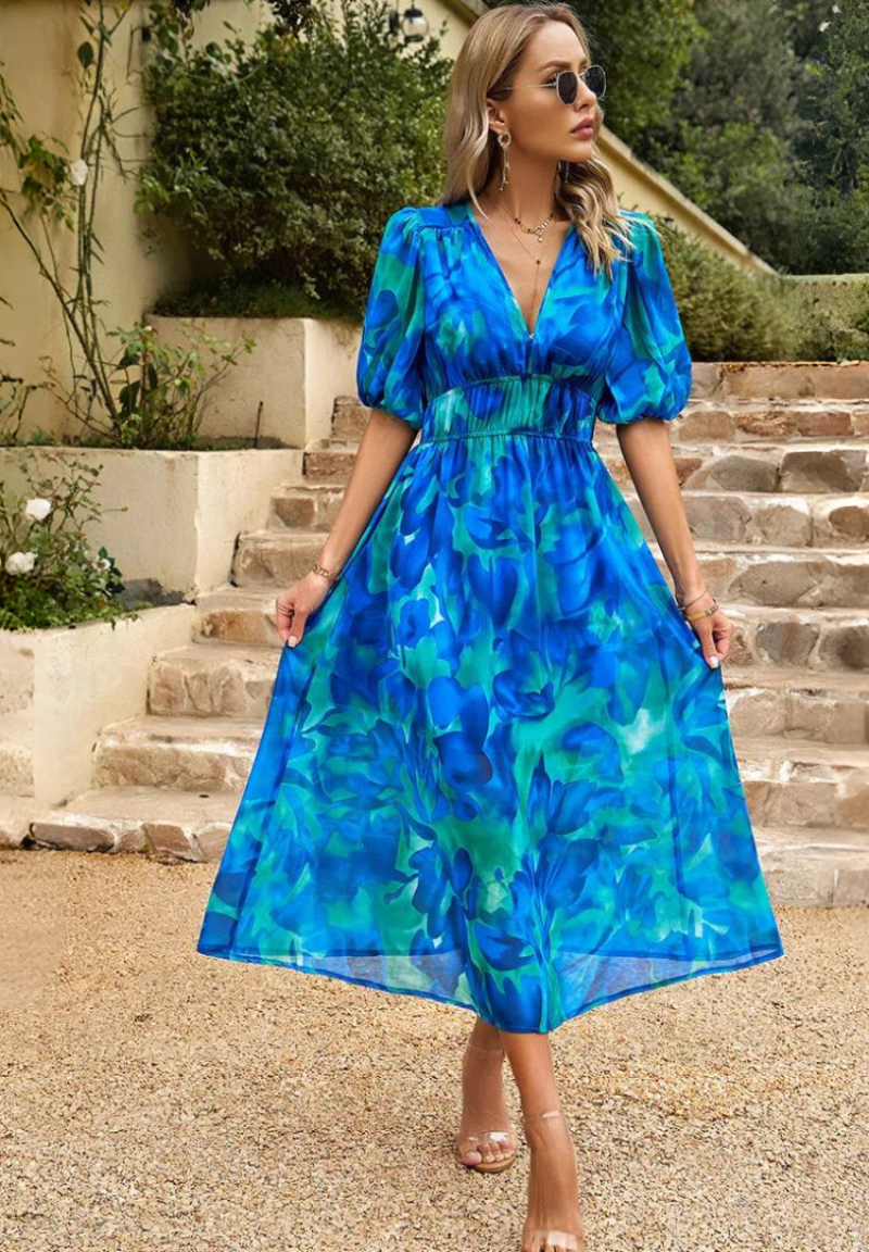 Sophie | Élégante Robe Midi Fleurie Femme Chic 4