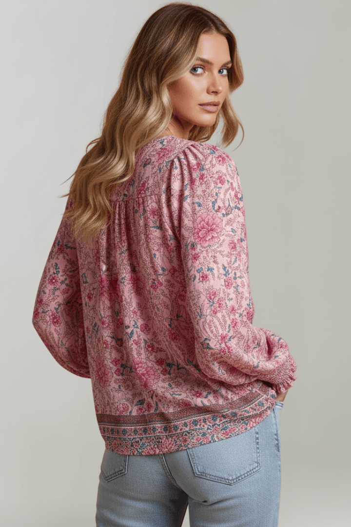 Sophie | Élégante Tunique Florale à Encolure en V 2