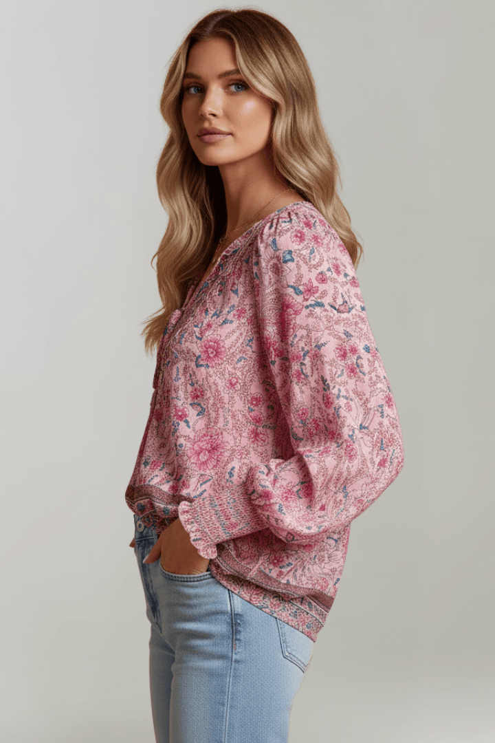 Sophie | Élégante Tunique Florale à Encolure en V 3