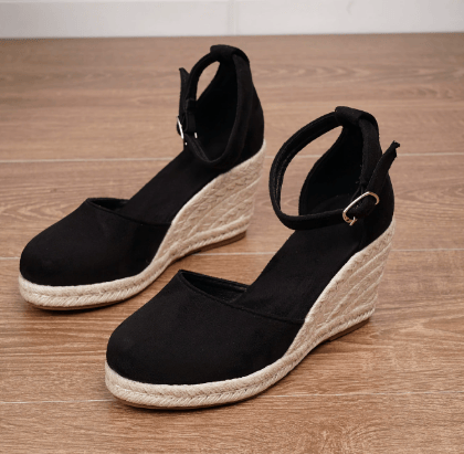 Sophie | Élégantes Espadrilles Compensées Femme Dorées 1