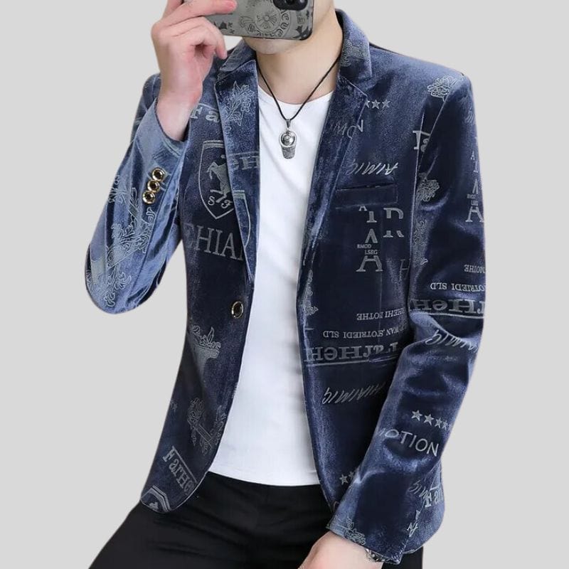 Veste-Blazer-Velour-Homme