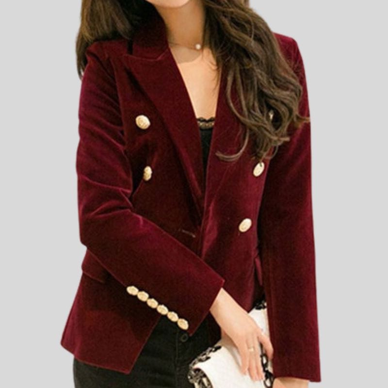 Veste-Blazer-Velours-Femme