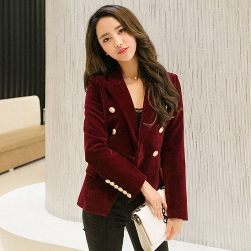 Veste-Blazer-Velours-Femme