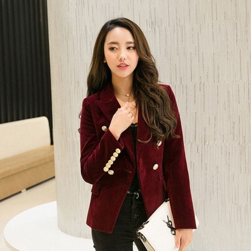 Veste-Blazer-Velours-Femme