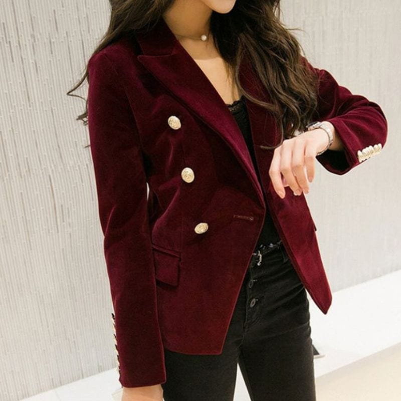 Veste-Blazer-Velours-Femme