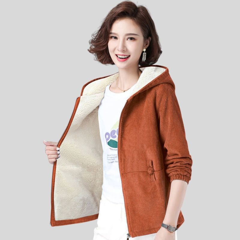 Veste-Capuche-Velours-Femme