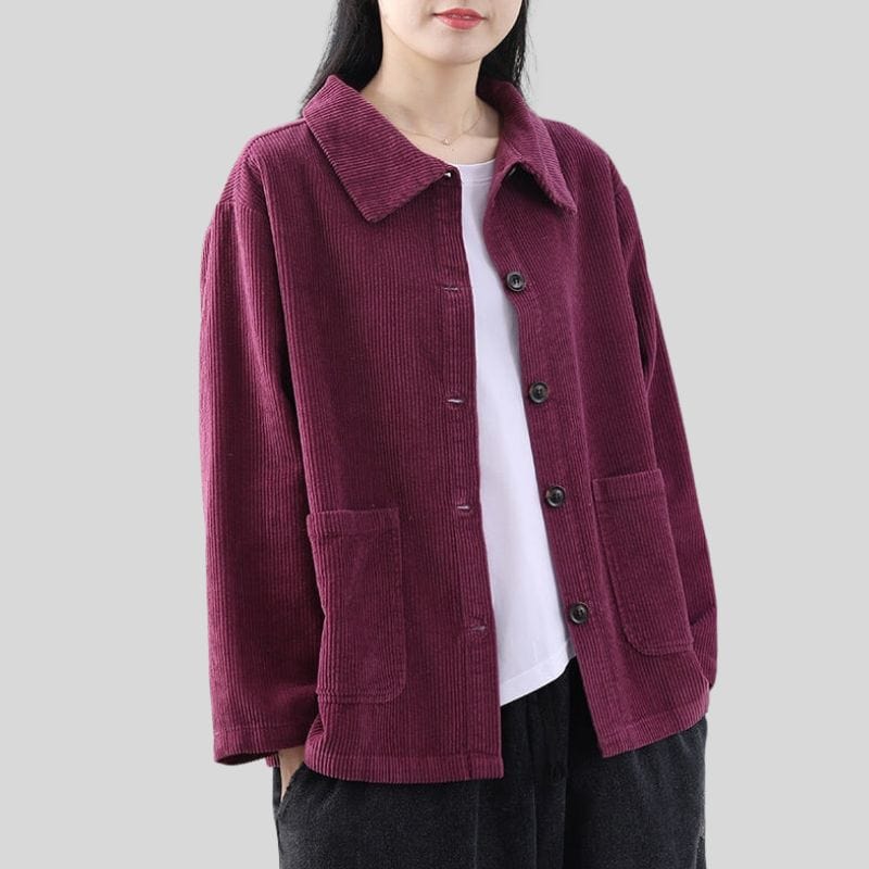 Veste-Chemise-Velours-Femme