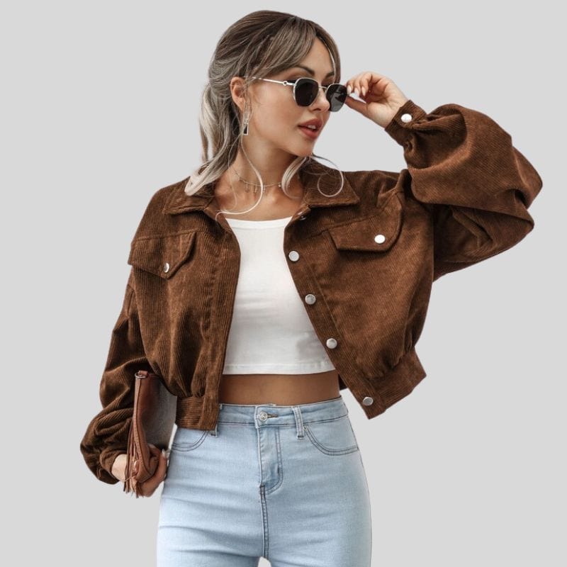 Veste-Femme-Velour-Cotelé