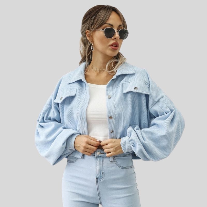 Veste-Femme-Velours-Bleu