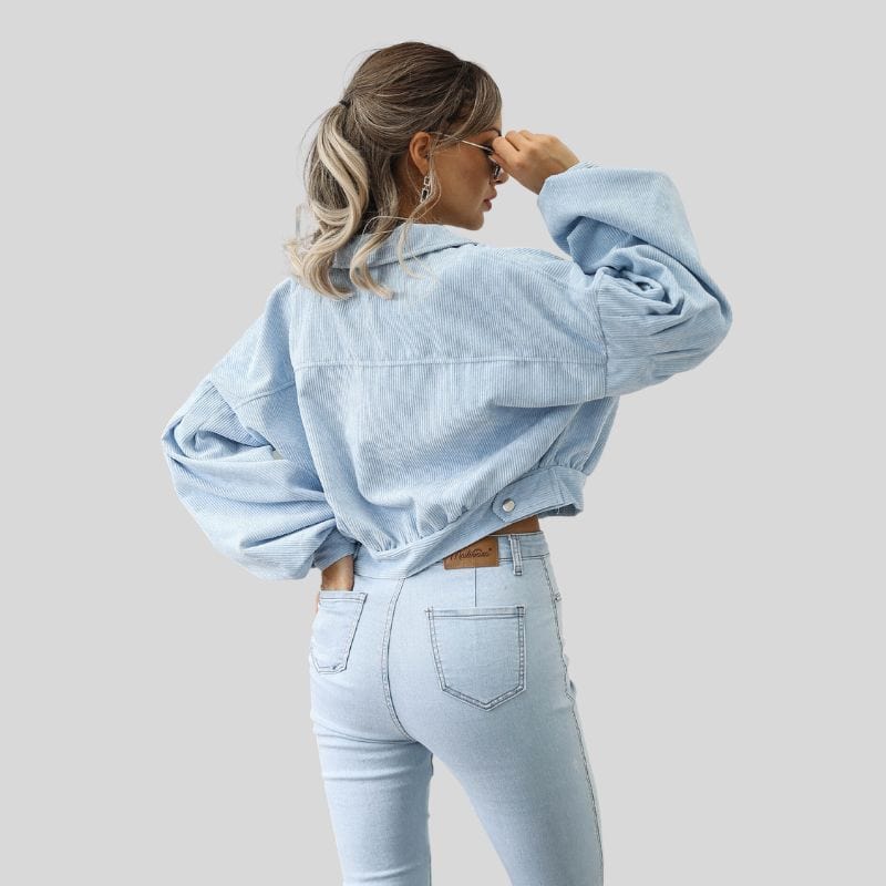 Veste-Femme-Velours-Bleu