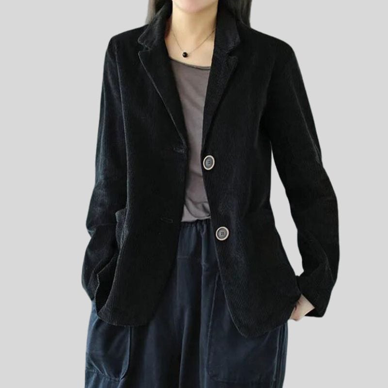 Veste-Femme-Velours-Noire