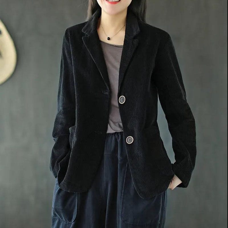 Veste-Femme-Velours-Noire