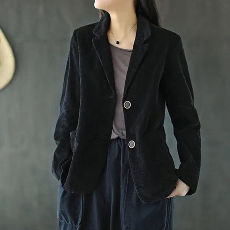 Veste-Femme-Velours-Noire