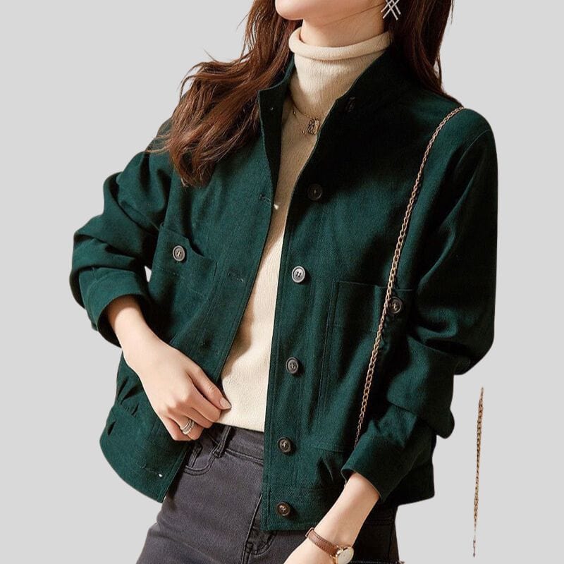 Veste-Femme-Velours-Vert