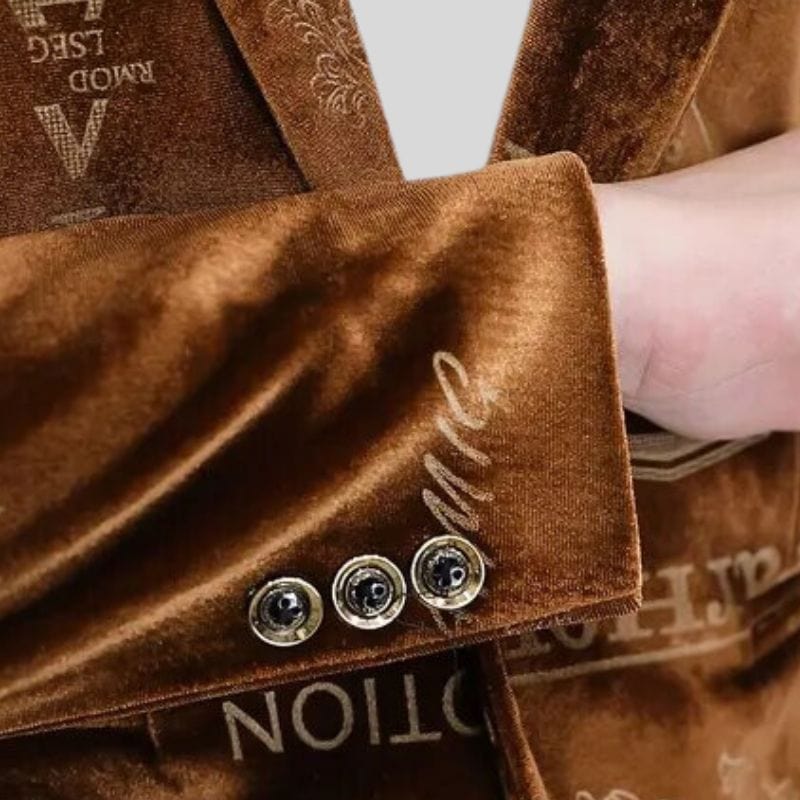 Veste-Marron-Velours-Homme