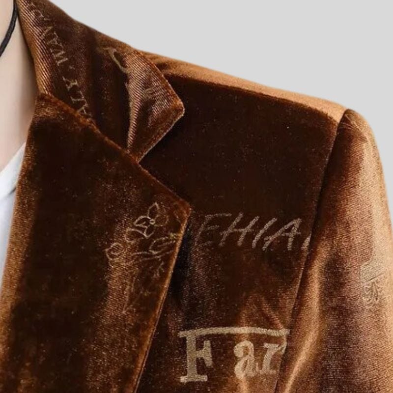 Veste-Marron-Velours-Homme