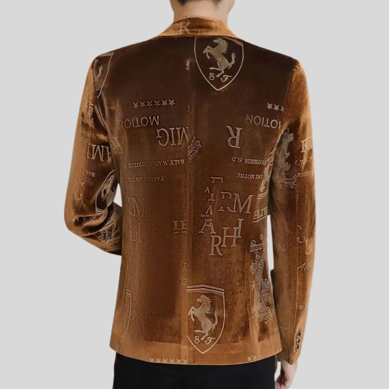 Veste-Marron-Velours-Homme