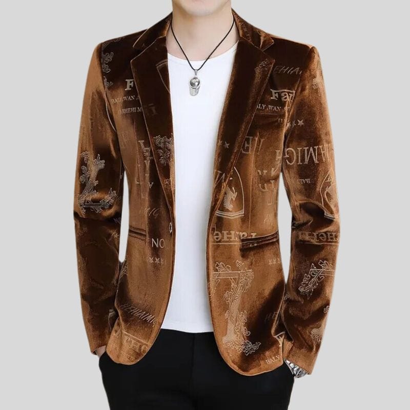 Veste-Marron-Velours-Homme