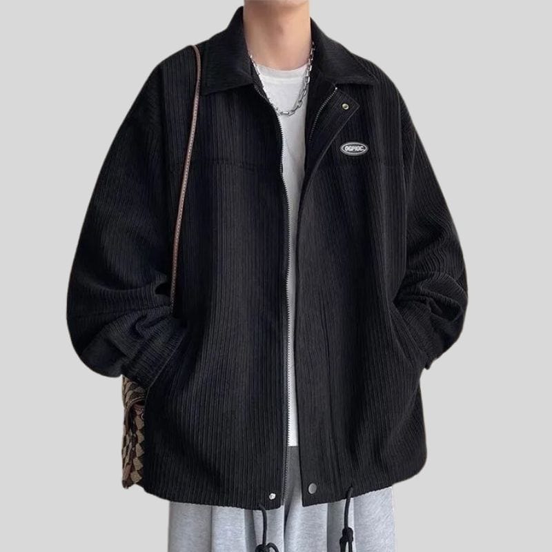 Veste-Noire-Velours-Homme