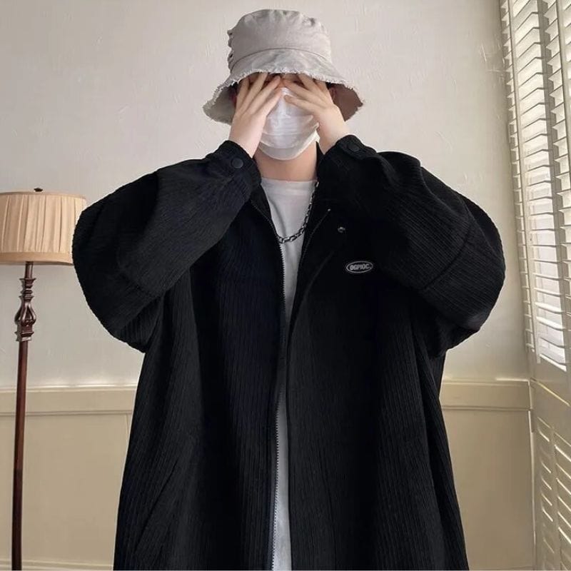 Veste-Noire-Velours-Homme