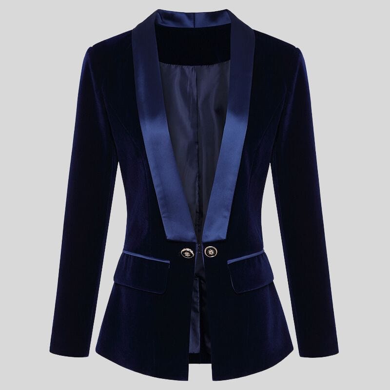 Veste-Tailleur-Femme-Velours