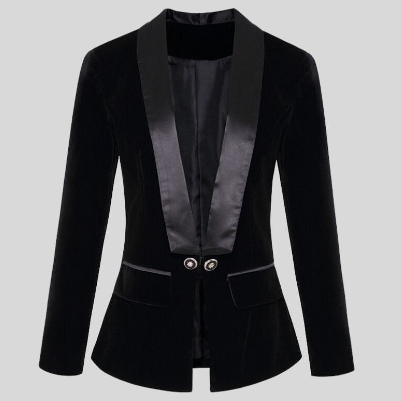 Veste-Tailleur-Velours-Femme