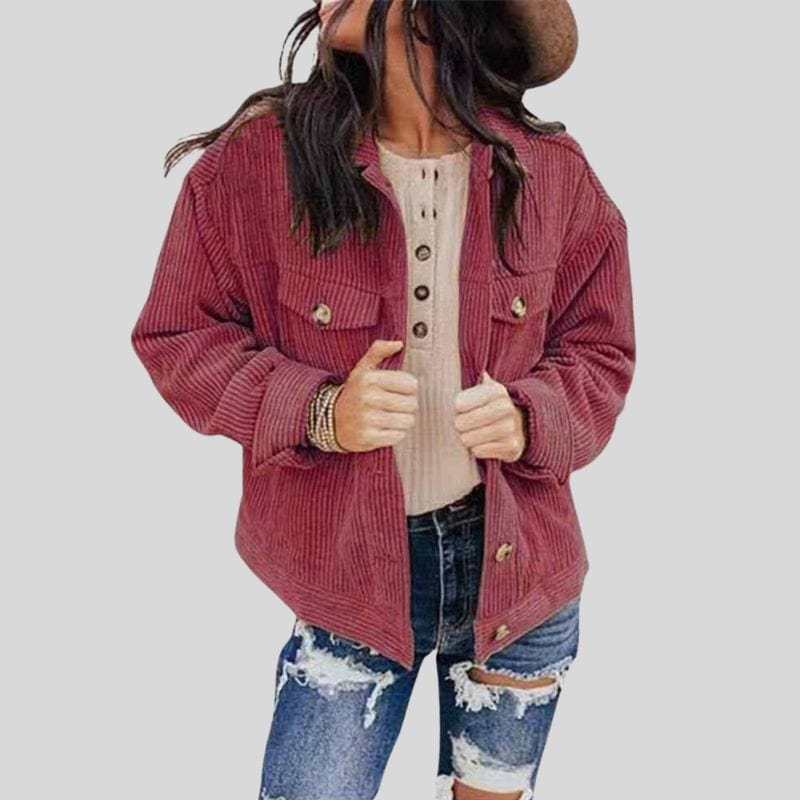 Veste-Velour-Cotelé-Rouge