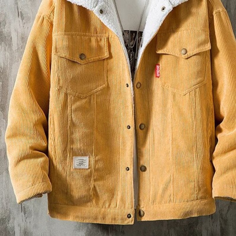 Veste-Velour-Homme-Col-Mouton