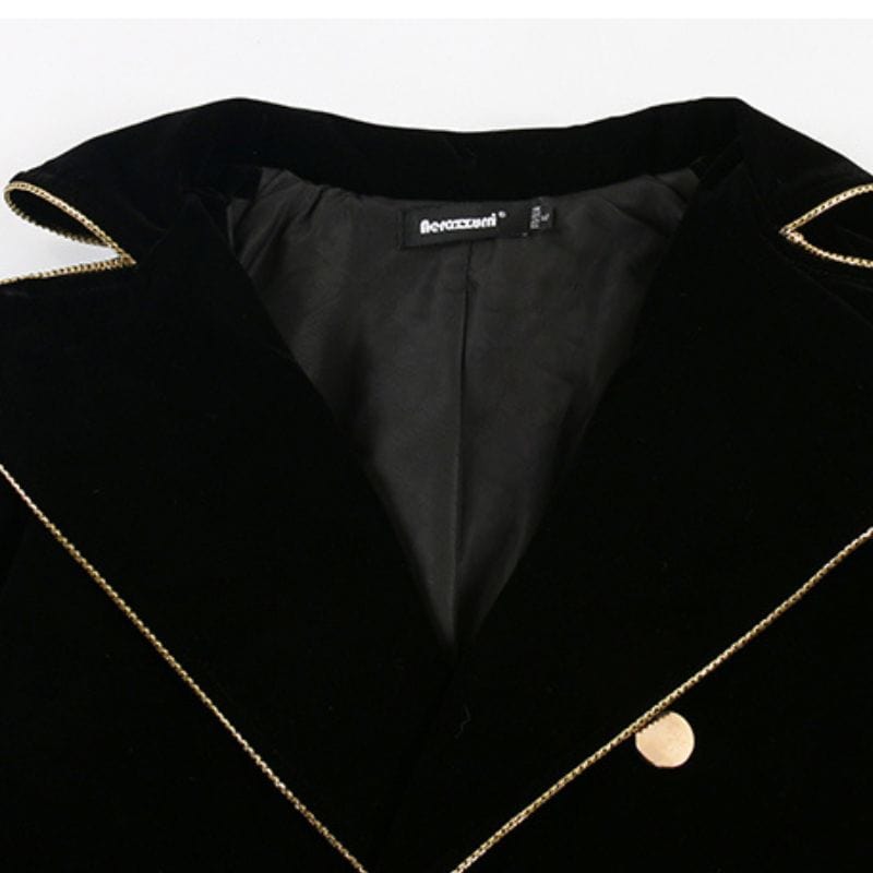 Veste-Velour-Noir-Femme