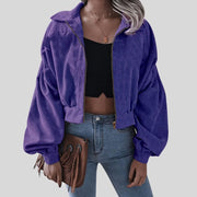 Veste-Velour-Violet-Femme