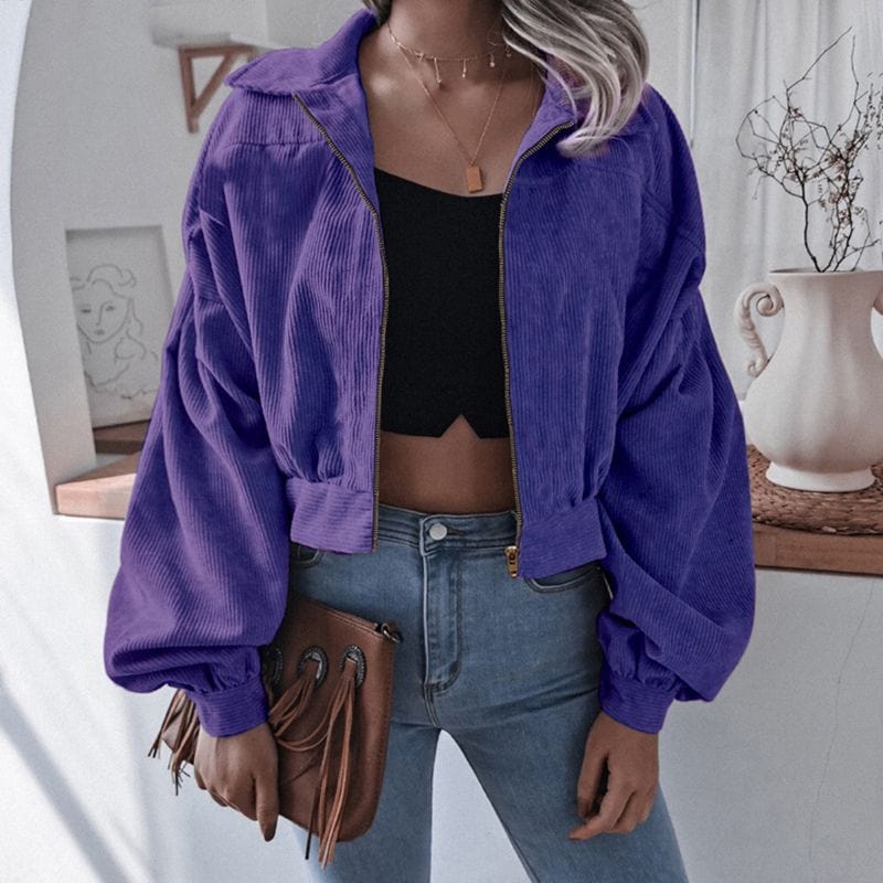 Veste-Velour-Violet-Femme