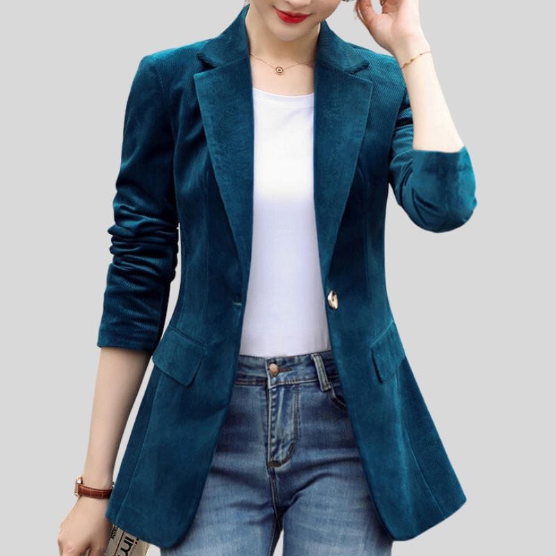 Veste-Velours-Bleu-Canard-Femme