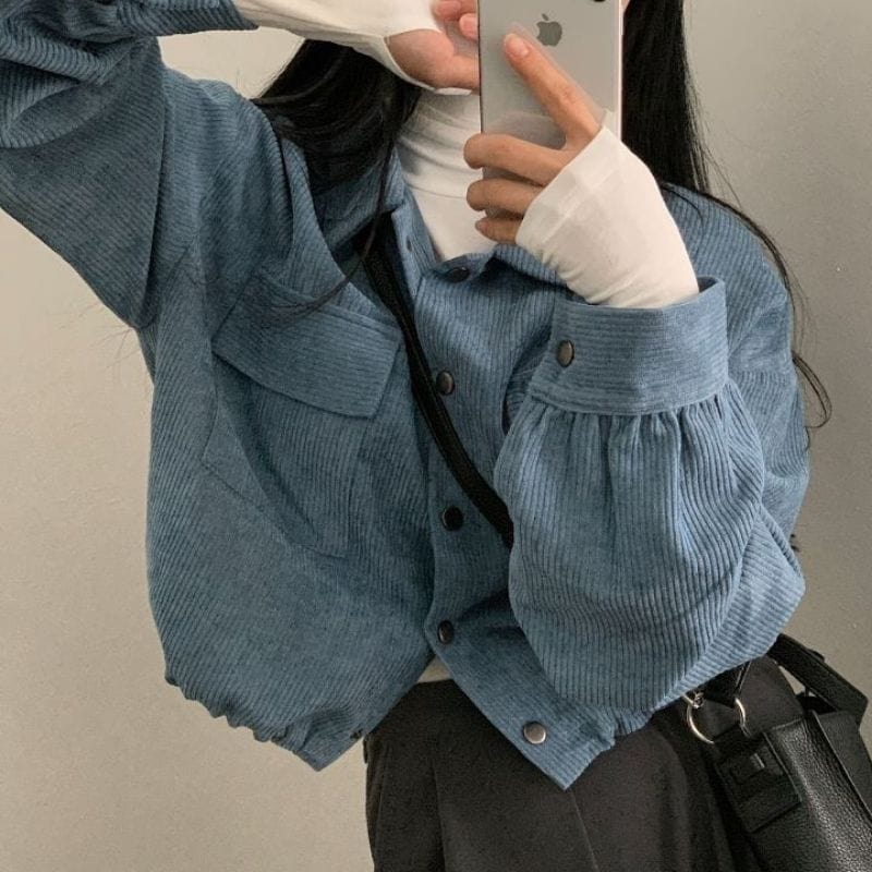 Veste-Velours-Bleu-Femme