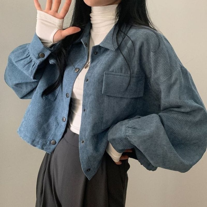 Veste-Velours-Bleu-Femme