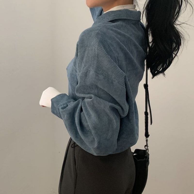 Veste-Velours-Bleu-Femme