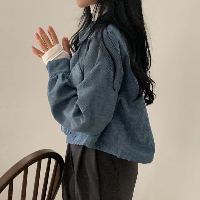 Veste-Velours-Bleu-Femme