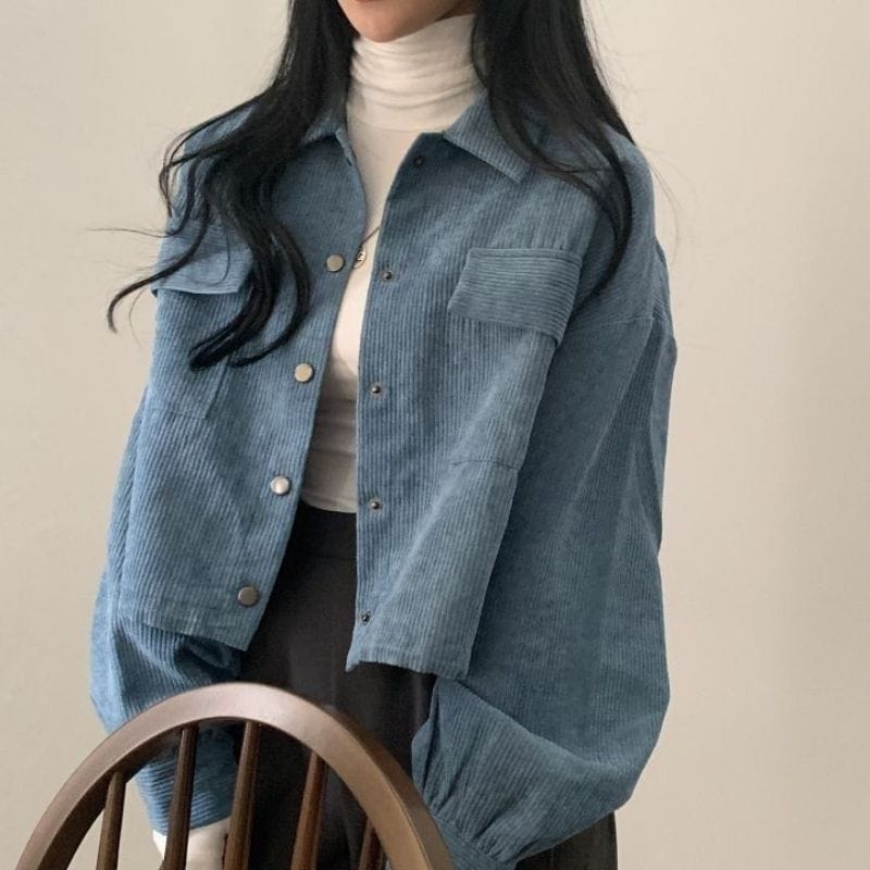 Veste-Velours-Bleu-Femme