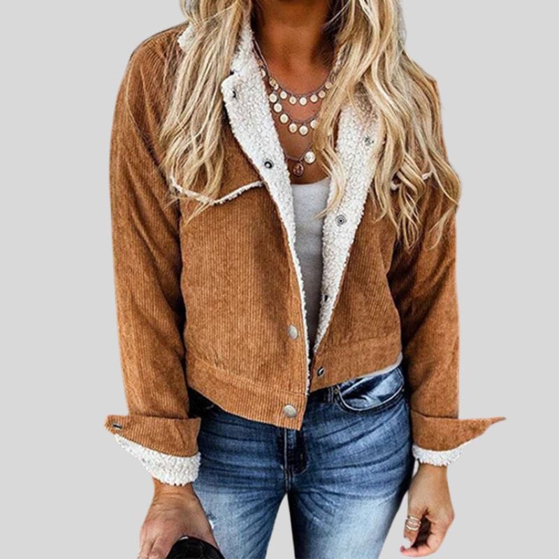 Veste-Velours-Camel-Femme