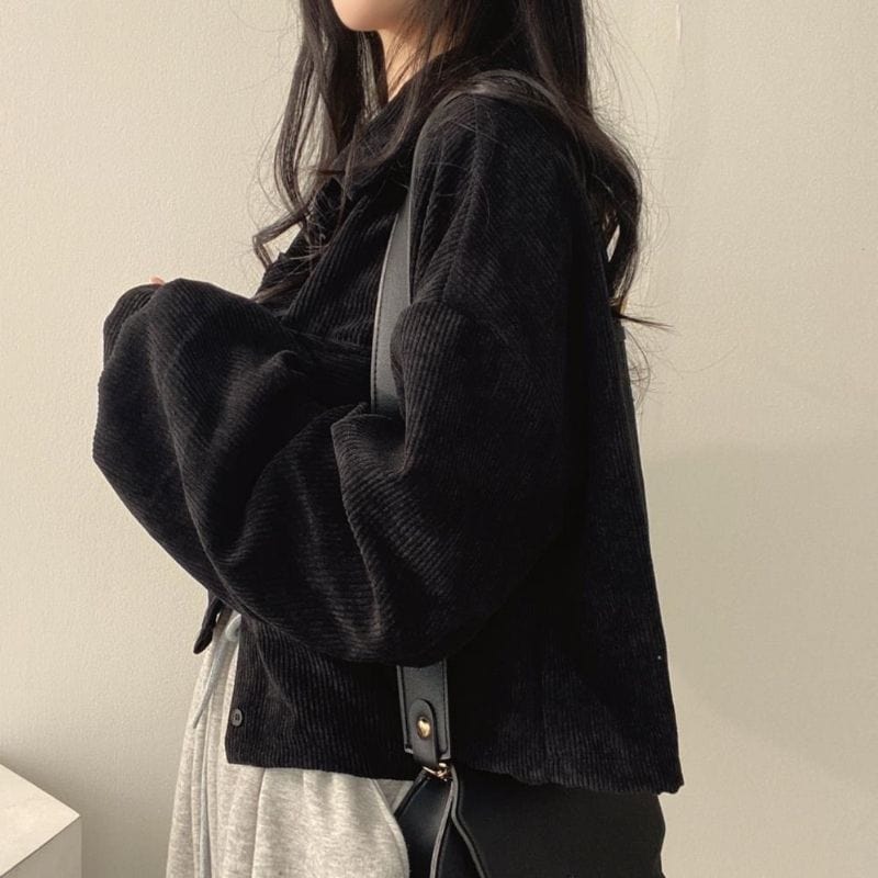 Veste-Velours-Cotelé-Femme-Noir