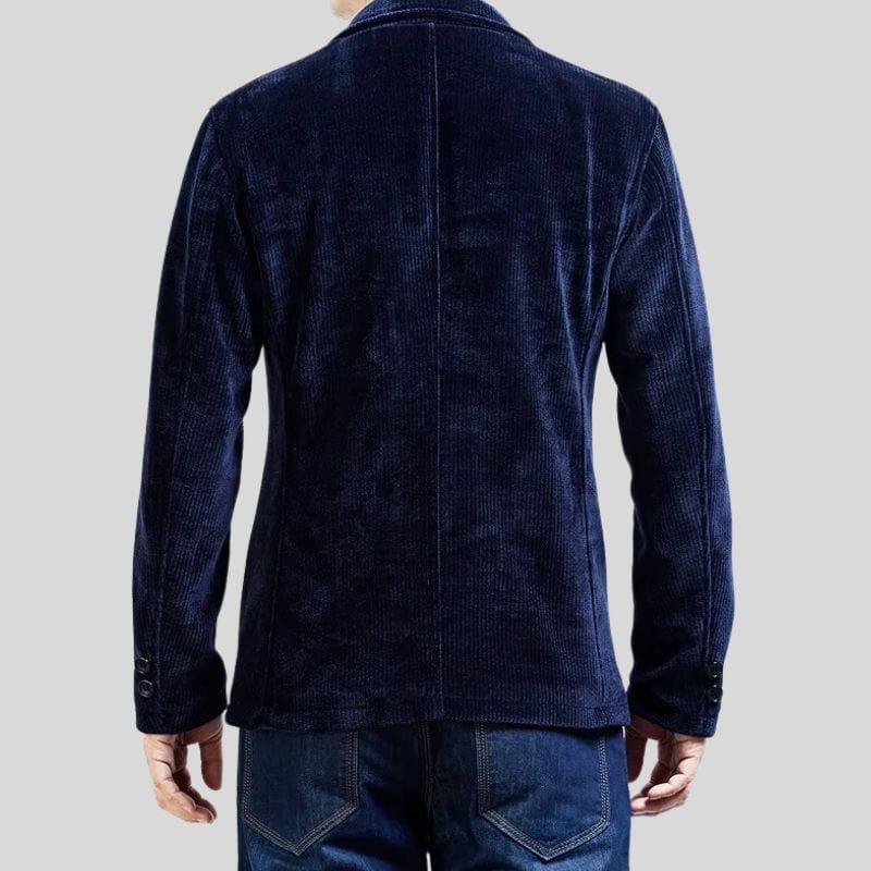 Veste-Velours-Cotelé-Homme-Bleu-Marine
